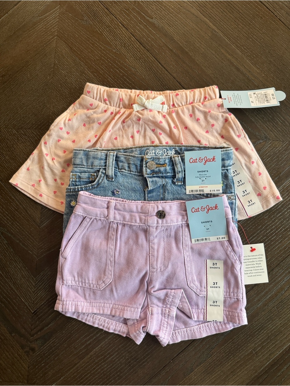 Cat & Jack Toddler Girls Shorts & Skort Bundle Size 3T New NWT